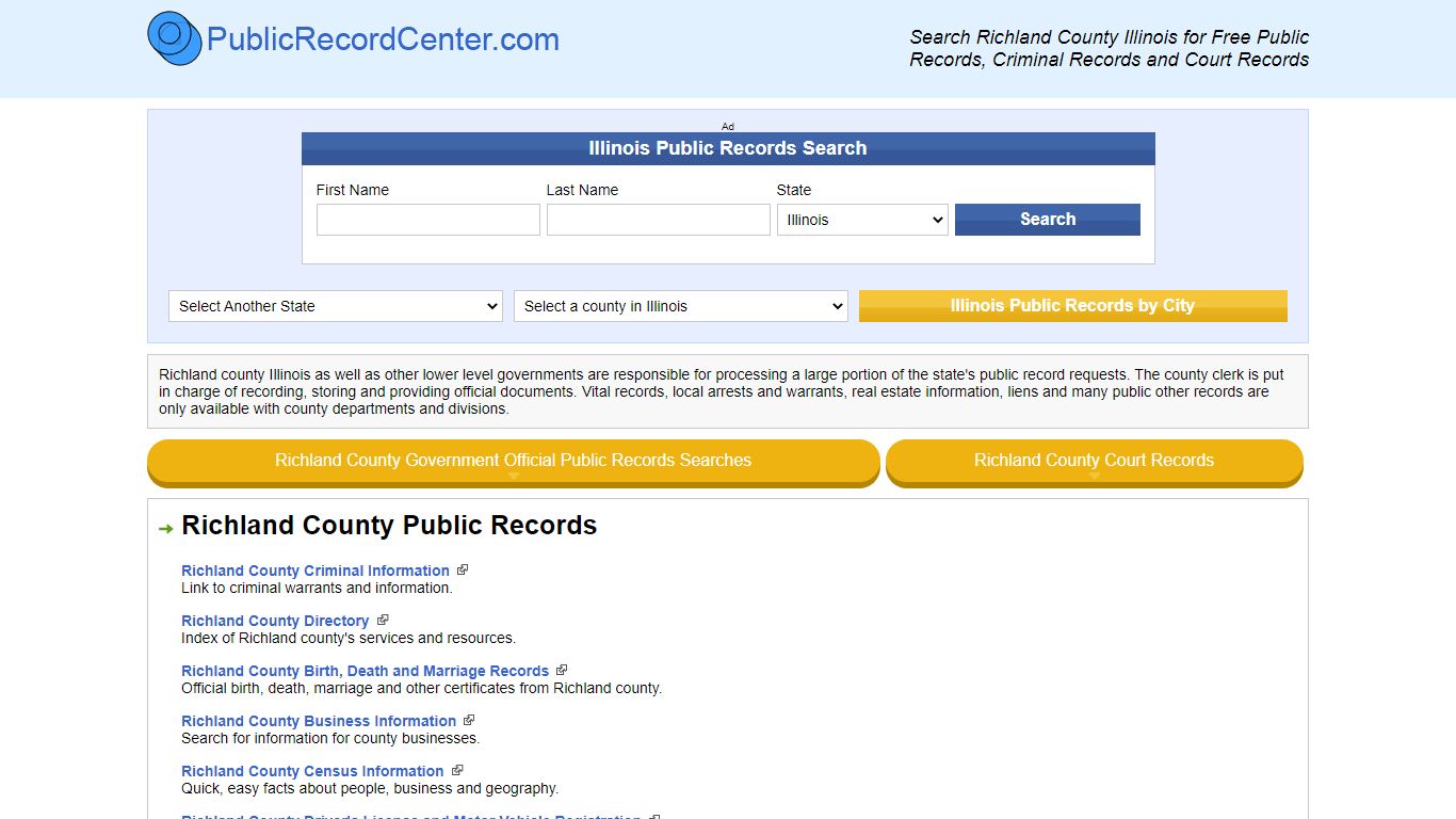 Richland County Illinois Free Public Records - Court ...